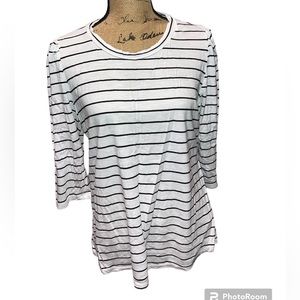 Maurice’s xl white shirt with black stripes